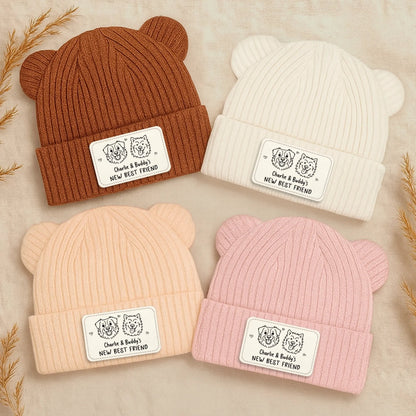 Custom Baby Beanie And Mittens Set - Personalized Baby Shower, Gender Reveal Gifts For New Moms, New Dads, New Parents, Dog Dad And Mom - A Tiny Spark Lights Our World